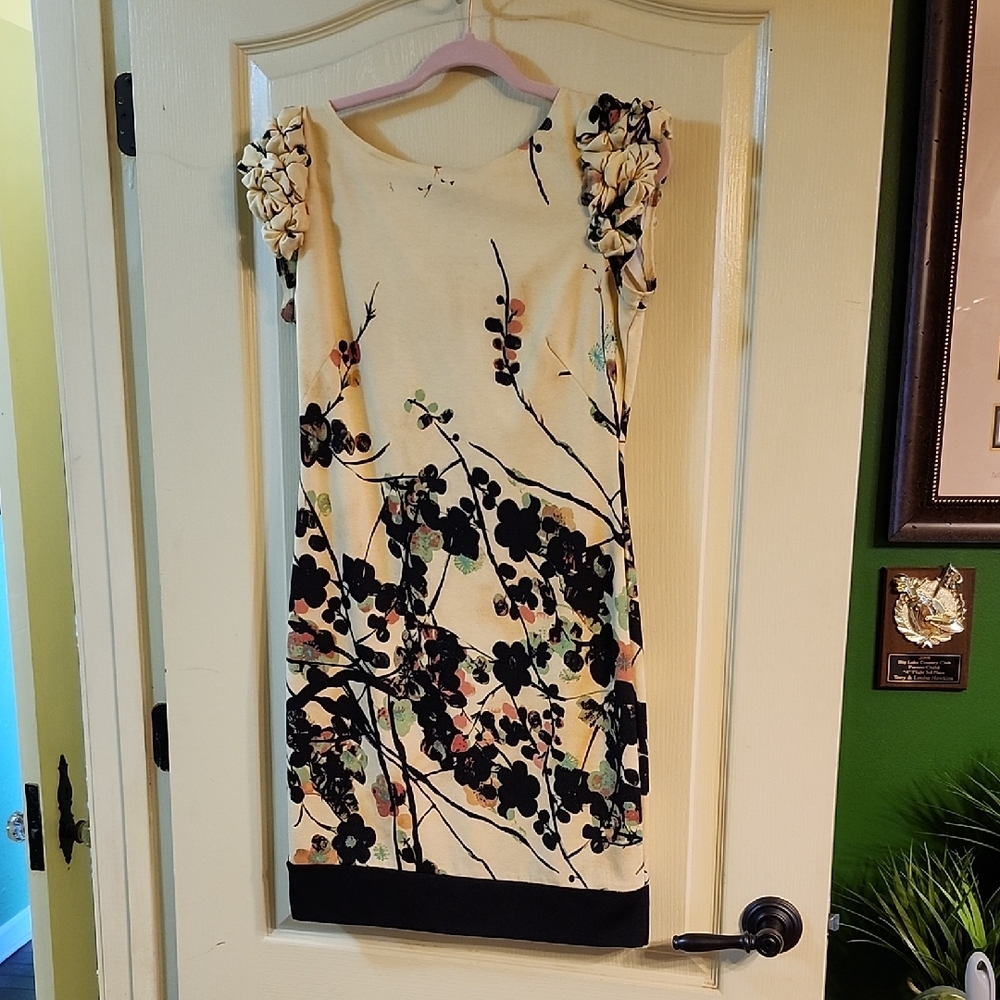 JONATHAN MARTIN CREAM FLORAL MINI DRESS